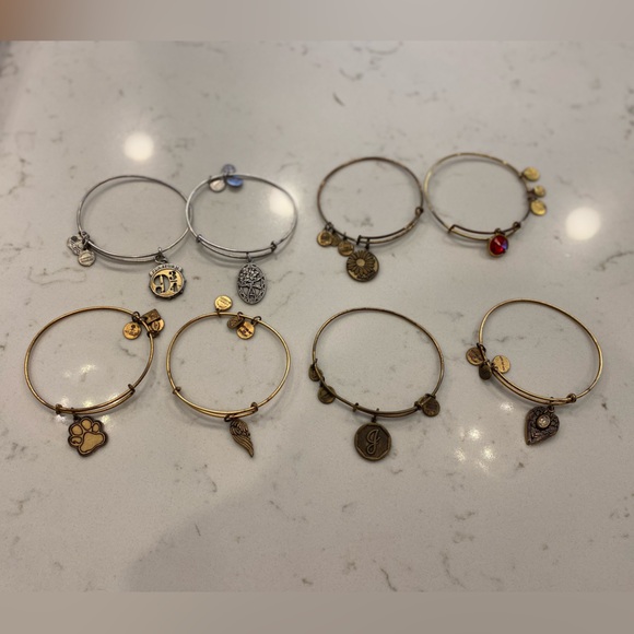 Alex & Ani Dog Paw Rescue Gold Bangle Stackable Charm Bracelet - Picture 2 of 2